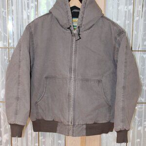 Cabela's men's canvas jacket SZ XL Gray Hooded Insulated